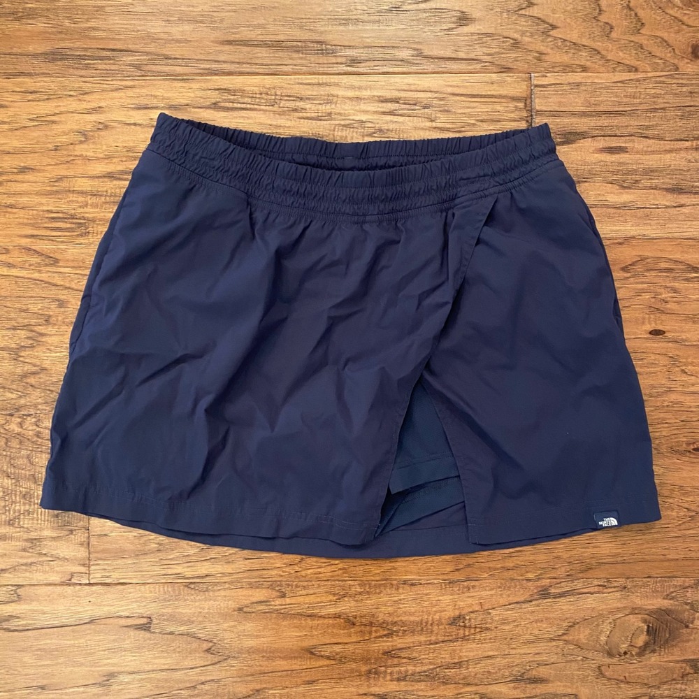 The North Face Skort Women Large Navy Blue FlashDry Active Hiking Skirt